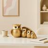 Golden Owl Family (Mother & Child) for Home Decor (Pack of 1, Golden)