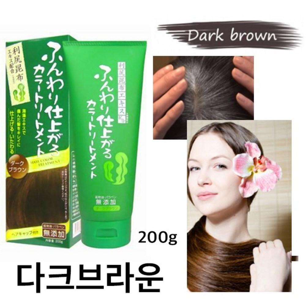 Rishiri Treatment Hair Tint Gray Hair Cover Dye Rishiri Dark Brown 200g 1 pcs