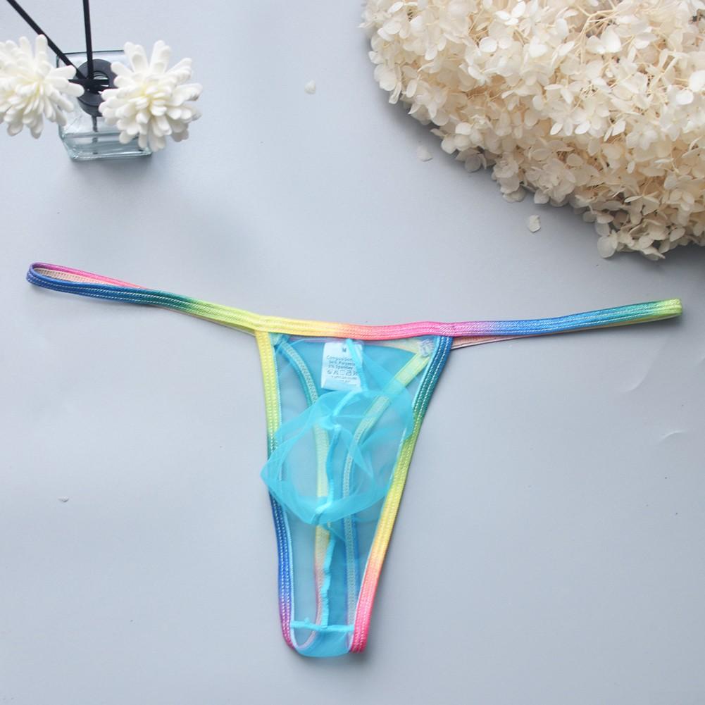 Mens Low Waist Briefs Mesh Thong Underpants Briefs