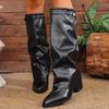 Elegant Heeled Pointed Toe Ladies Knee High Shaft Shoes Spring Autumn Leather Women's Long Boots New In Punk Gyaru 39 Boot Sale