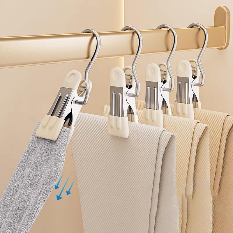 20 шт. прищепок из нержавеющей стали, зажимы для белья, прищепки для белья, крючки для одежды, вешалки для брюк, органайзер, вращающийся на 360°, портативный