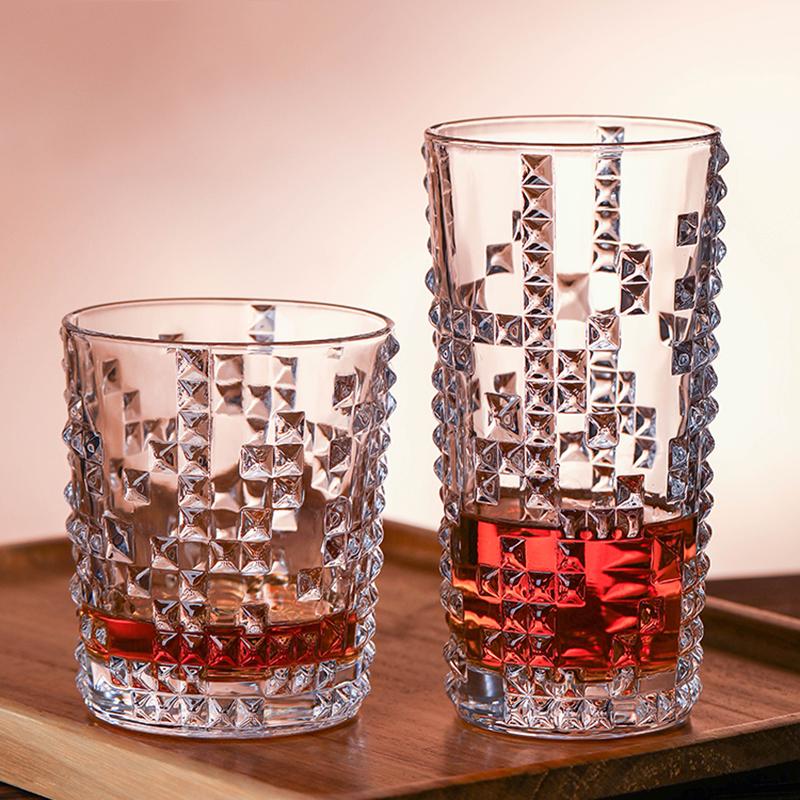 Набор из 2 стаканов для питья объемом 315 мл/350 мл, стеклянная чашка Diamond Glass Cup, высококачественные стаканы для коктейля Mojito, кружка для американского кофе со льдом, бутылка для воды