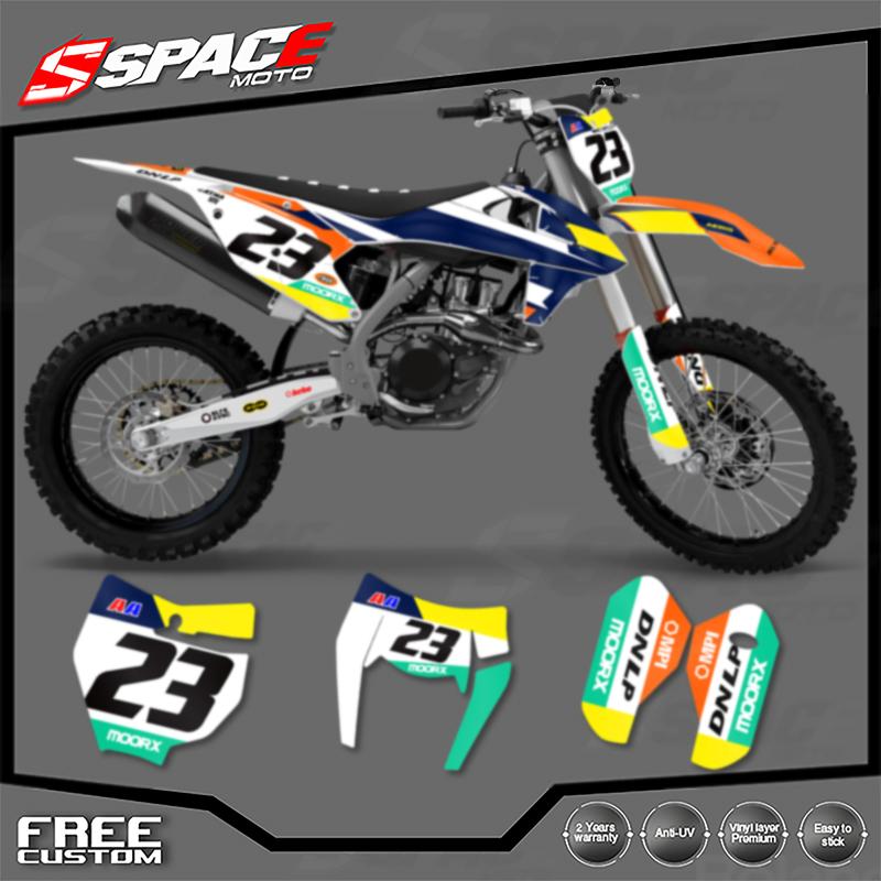 SPACE Custom Motorcycle Graphics Background Decal for KTM EXC125 250 300 350 450 2016-2018 SXF 2017-2019 Decals Stickers Kits