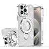 Magnetic Snap-On Phone Case With Glitter Finish Kickstand IPhone 17 18 Pro Max Galaxy S26 Ultra
