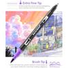 TOSHARE (TOSHARE) Art Marker Pen Dual Tip Coloring Marker Set with Brush & Fine Tip Adult Colorin...