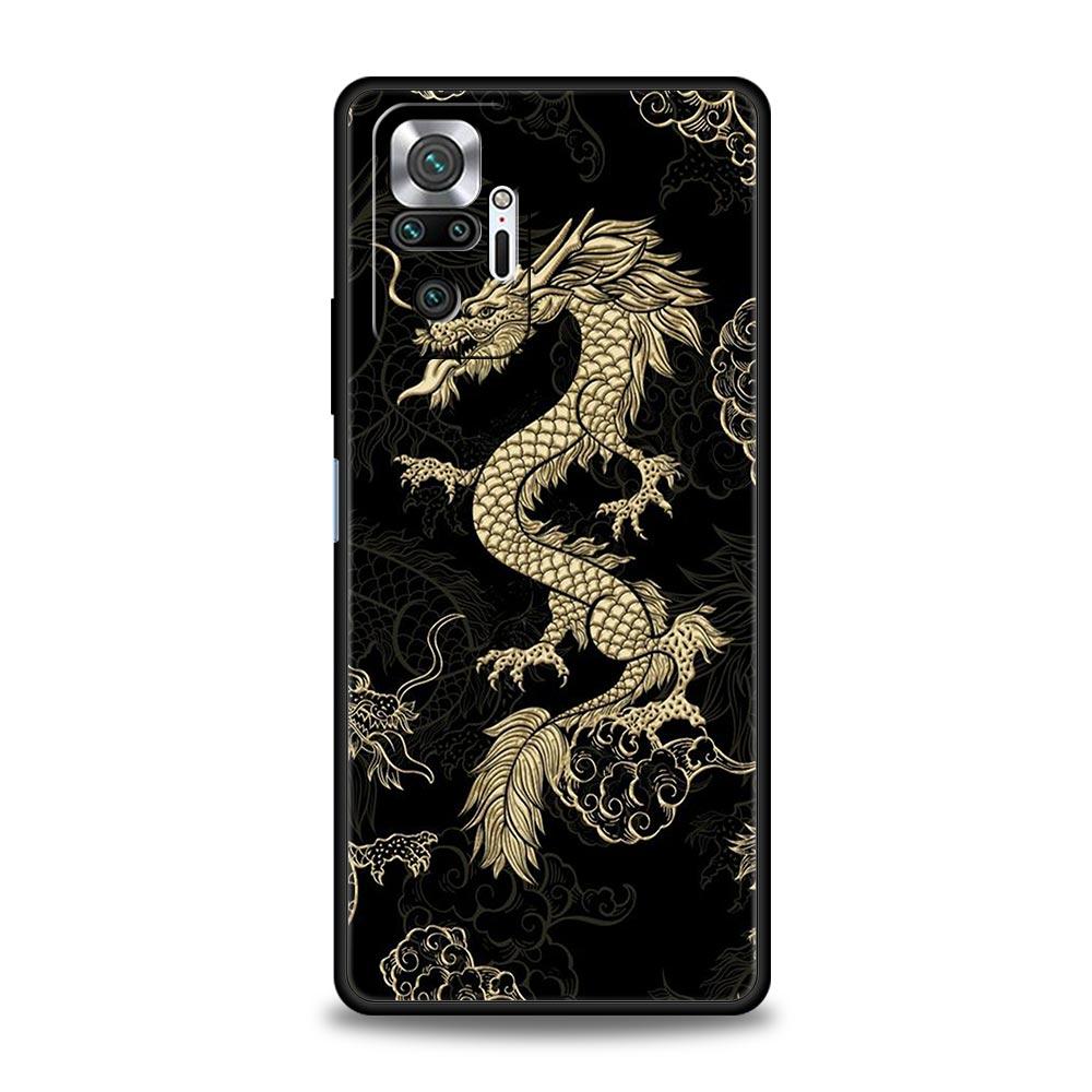 Чехол для телефона Xiaomi Redmi Note 14 13 12 5G 9S 9 10 11 Pro Plus 4G 9T 14C 13C 12C 10C 9C 9A Cover Иллюзорный Цвет Китайский Дракон
