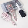 1 шт. фруктовый напиток закуска узор расческа с воздушной подушкой-антистатическая, нейлоновая щетина, эргономичная ручка, Специально для париков из натуральных волос