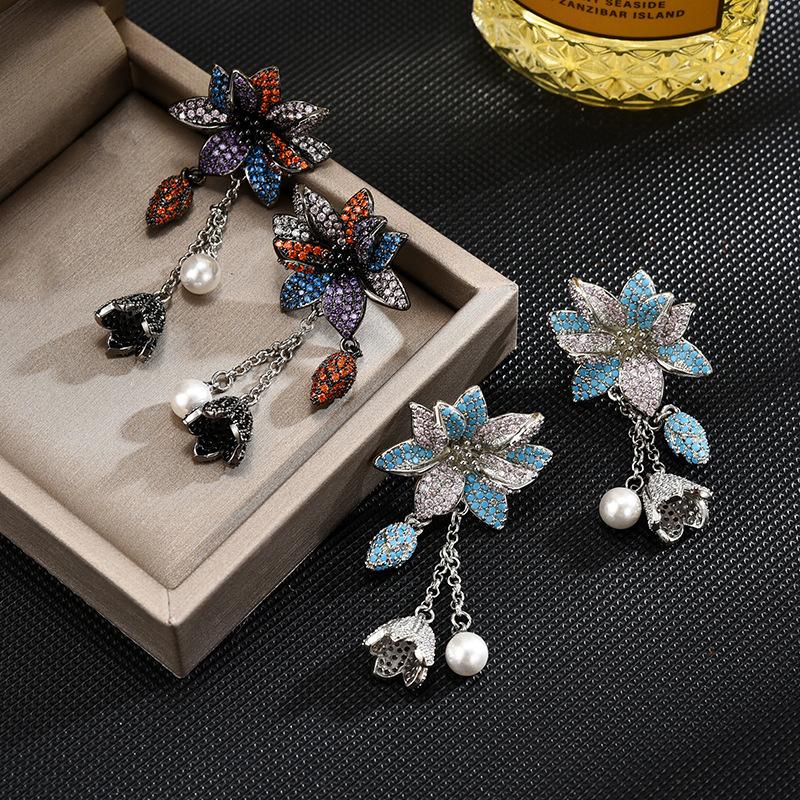 Роскошные модные свадебные банкетные серьги с цветочным колокольчиком, элегантные серьги, женские ювелирные изделия, подарок