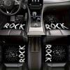 Set of 4 Car Floor Mats Featuring Rock Gesture Designs - Complete Coverage for Front And Rear, Ideal for Sedans, Vans, And Suvs