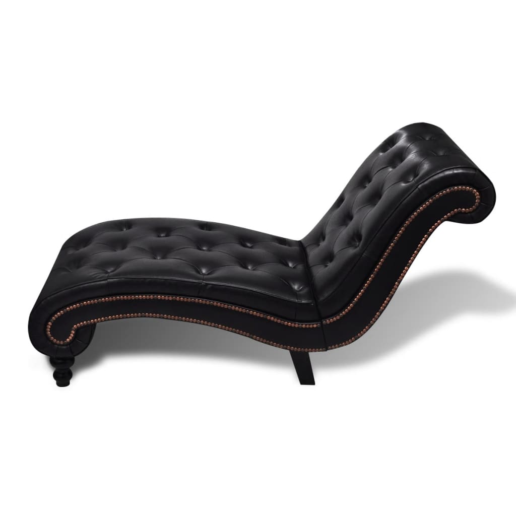 Chaise Lounge in Brown Artificial Leather