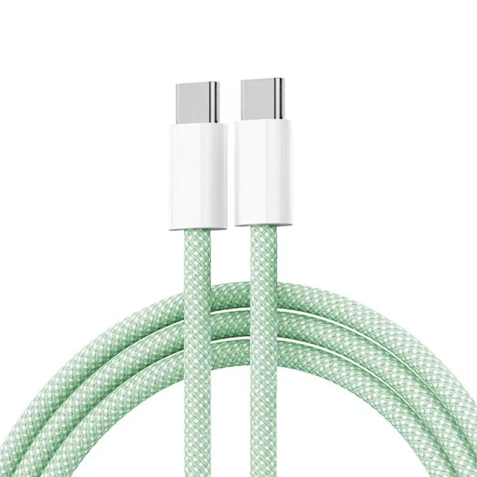 3Ft 6Ft Nylon Braided PD 60W 5A USB C to USB C Fast Charging Data Cable for iPhone 16 15 Pro Charge Usb C Cable