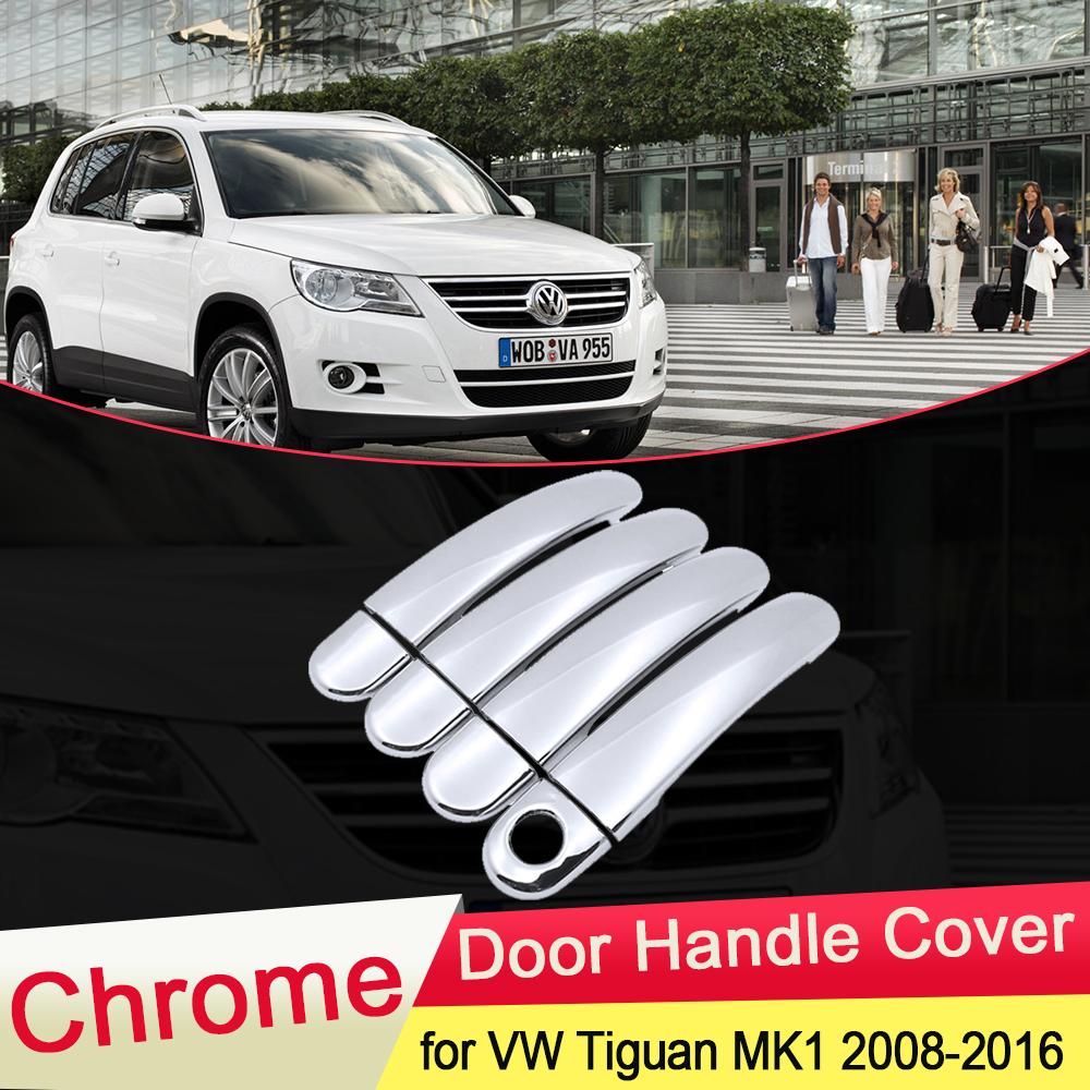 Роскошная хромированная крышка дверной ручки для Volkswagen VW Tiguan 2008 2009 2010 2011 2012 2013 2014 2015 2016, автомобильные аксессуары