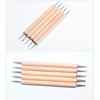 5-Piece Wooden Handle Nail Art Dotting Tool Set Polka Dots Rhinestones Flower Patterns Gel Polish Design