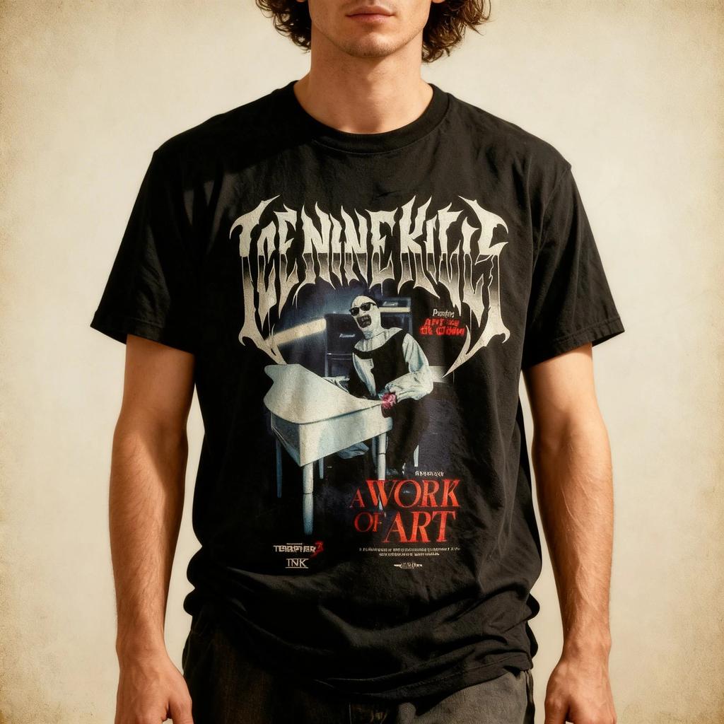 Ice Nine Kills x Terrifier 3 A Work Of Art Piano 2024 Merchandise T-Shirt