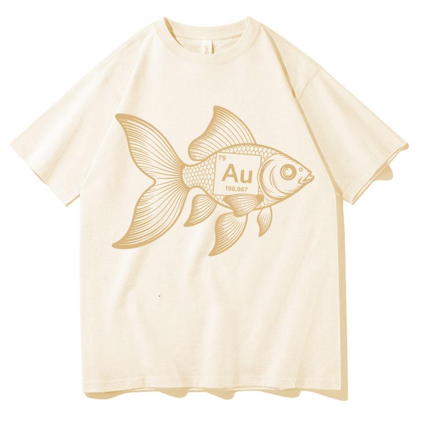 Funny Fish Shirt AU Chemistry Science Meme Unisexs TShirt Print Fashion Oversized Crewneck Cozy Short Sleeve T Shirts Teenagers