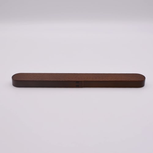 Mitani Yamanaka Lacquerware Chopsticks and Chopstick Case Set, 18cm, Brown, Wappa Style, Made In Japan, M17601