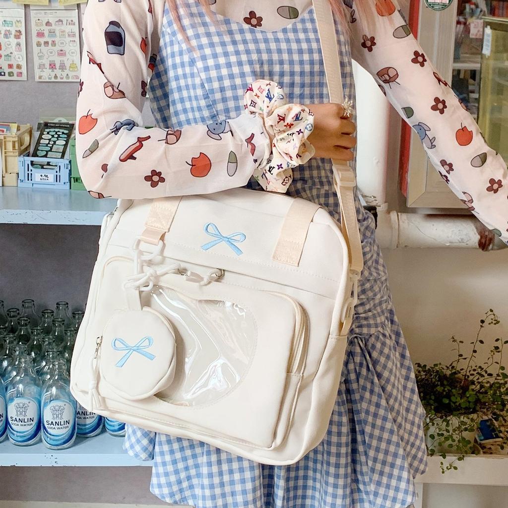 Прозрачная ита-сумка на плечо в форме сердца Любовь Япония Bolsos De Mujer Большая вместимость Sac Femme Сумки для поездок на работу и студентов для женщин Bolso