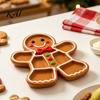 Holiday Food Platter for Parties Christmas Snack Serving Tray, Divided Appetizer Platter, Cute Snowman/Tree/Penguin/Cow Shaped Display Stand