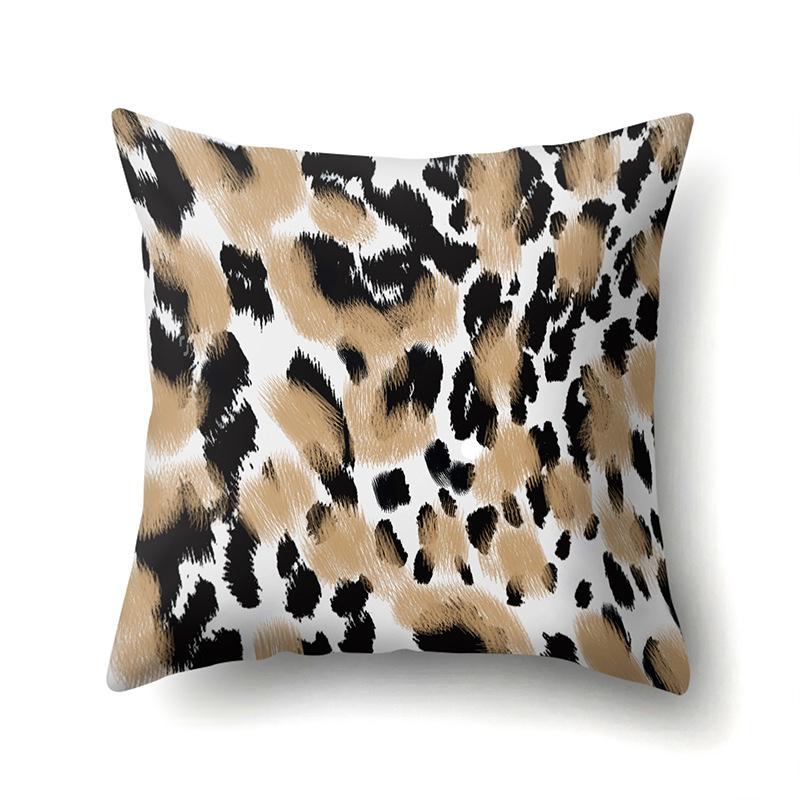 Nordic Leopard Pattern Modern Abstract Polyester Pillowcase Car Decoration Home Printed Waist Rest Pillowcase