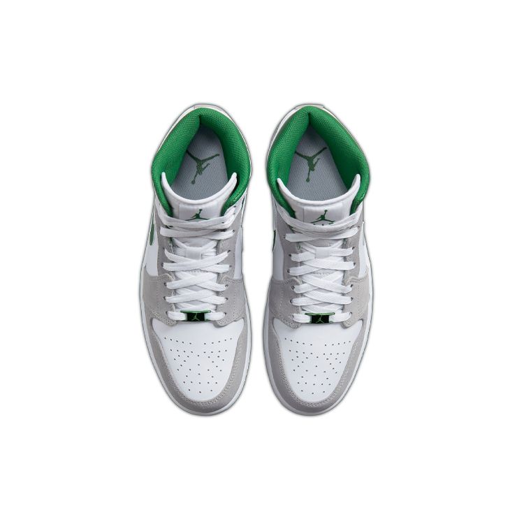 Air Jordan 1 Mid SE Grey Pine Green Мужские кроссовки белые светло-дымчато-серые DC7294-103