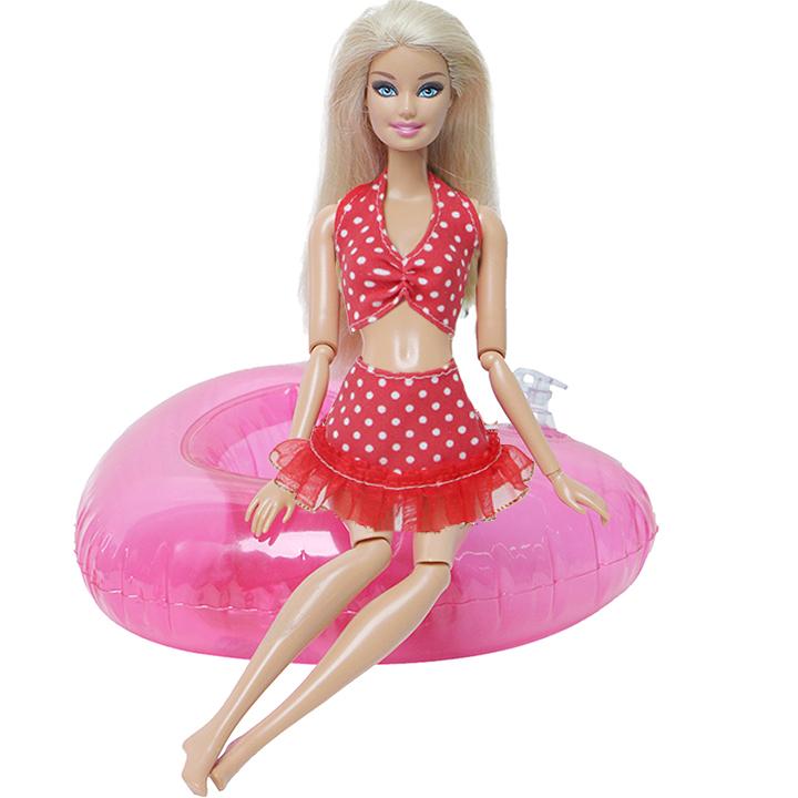 1x Кукольный спасательный круг + 1x купальник Одежда для кукол 30 см 1/6 Аксессуары для кукольного домика Детская ролевая игра Летняя пляжная игрушка для купания