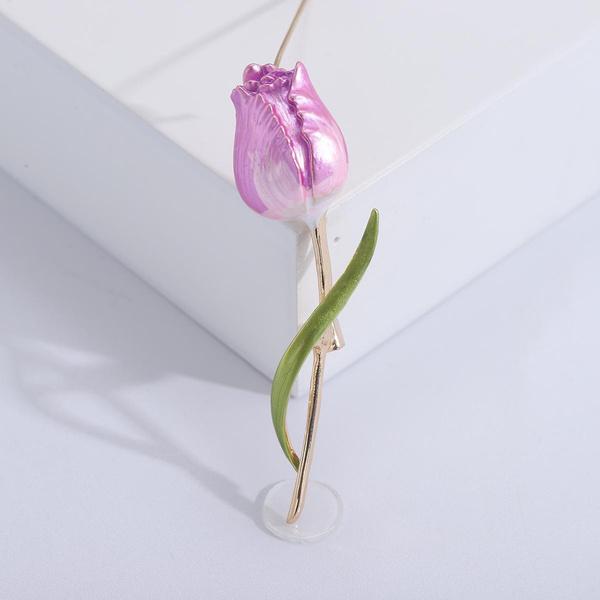 1 шт., новая мода, ювелирные изделия в виде масляных тюльпанов, корейская брошь, булавка, темперамент, женская одежда, аксессуары, заколки с цветами