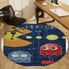 PAC Pattern Round Rug, Indoor/Outdoor Mat, for Picnic, Gameroom, Bedroom, Office, Living Room, Home Decor Carpet, Birthday Gift