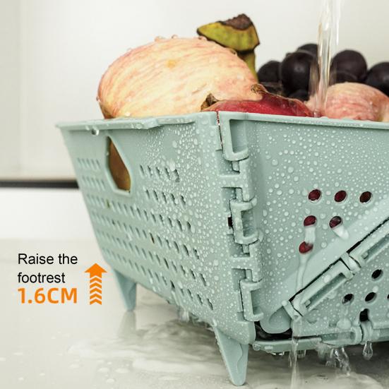Складной дуршлаг Складная корзина для слива с ножками для опоры Можно мыть в посудомоечной машине Кухонный дуршлаг для фруктов овощей пасты
