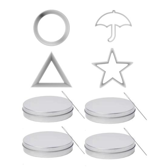 Формочки для печенья из нержавеющей стали Формы для печенья Инструменты для приготовления корейских сахарных конфет Набор для игры в кальмары Формы для выпечки тортов на вечеринку Формы-зонтики для начинающих