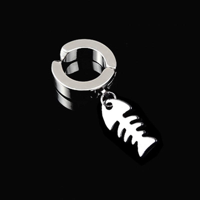 Серьги Simplicity, клипса для ушей в виде геккона, 1 шт., панк, без проколотых ушей, серьги-гвоздики для мужчин и женщин, рука призрака, титановая сталь, серебристо-черная железная башня