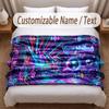 Music Theme Soft Blanket Personalized Custom Name Text Print Warm Blanket Home Sofa Bedroom Decor