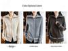 Women's High Neck Retro Cable Knit Cardigan Coat: Double Zipper, Color Block, Loose Fit, Raglan Sleeve, Thickened Knit for Autumn/Winter