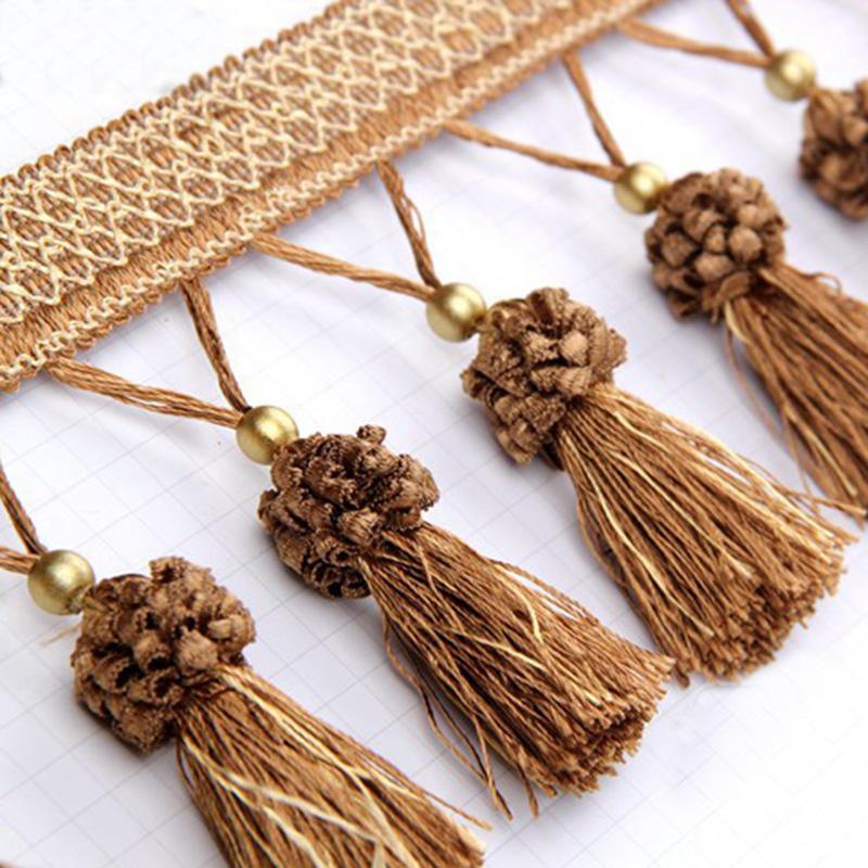 1M Кружево с бахромой из бисера, подвеска с кисточками, отделка края, сделай сам, обивка, штора, скатерть, кружевная лента, швейная фурнитура для штор, декор для дивана