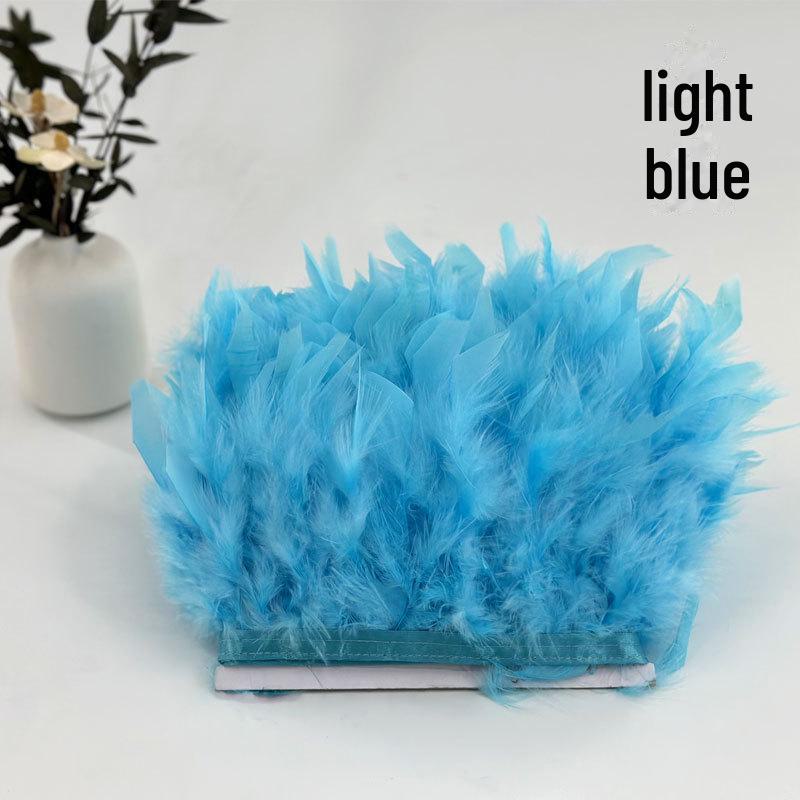 Red Lace Net Turkey Feather Strips for DIY Handmade Wedding Dance Costumes and Decorations