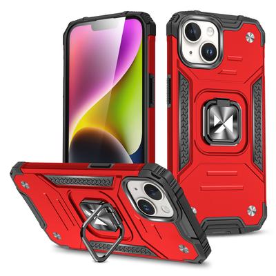 Чехол Ring Armor с держателем для пальца для iPhone 15 Plus, красный