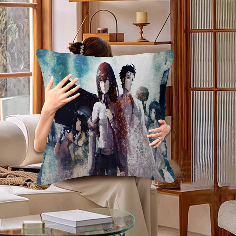 STEINS GATE Подушка Аниме Подушка Диван Кровать Подушка для изголовья Наволочка Чехол для подушки 45x45 см Мода