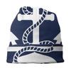 Морские темно-синие шапки с черепами, синие полосы, белый якорь, крутые женские уличные кепки унисекс, теплые вязаные шапки двойного назначения