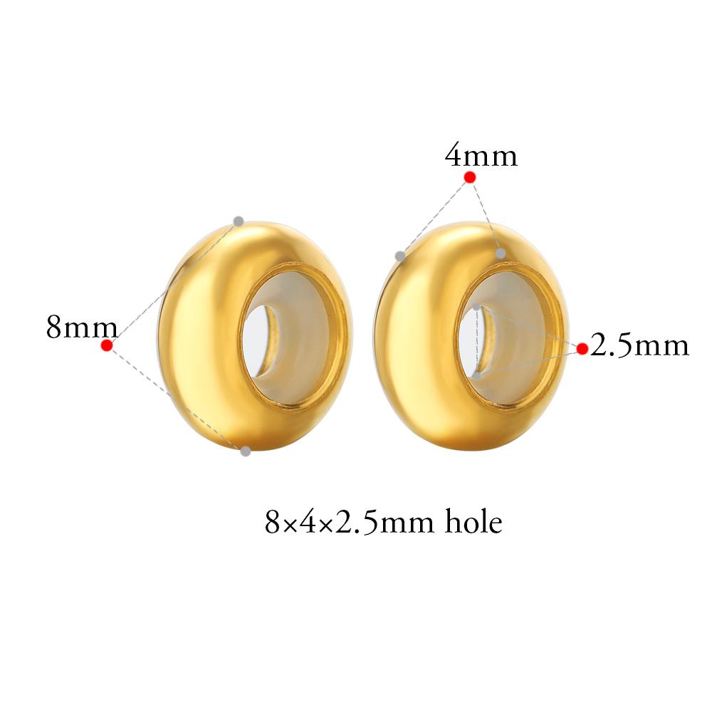 20pcs 6/7/8/10mm Stainless Steel Adjustment Beads with Non-slip Silicone Ring Gold Stopper Spacer Beads for DIY Jewelry Making