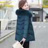 Зимняя женская элегантная куртка с длинными рукавами больших размеров средней длины