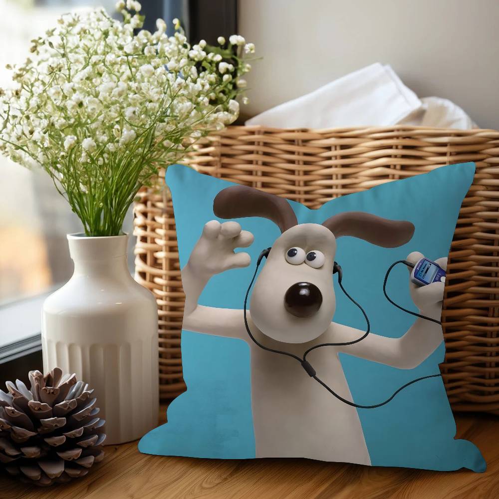 Cartoon W-Wallace And G-Gromit Pillow Cushion Cover Pillowcase Living Room Sofa Home Decor Customized