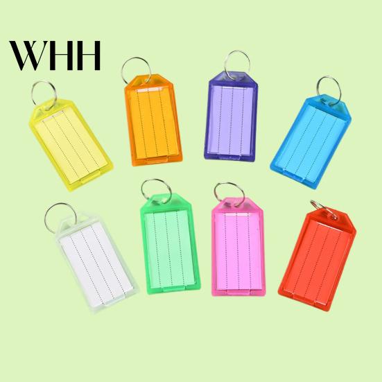 Easy Open Key Tag 20Pcs Plastic Tags with Label Lightweight Writeable Removable Solid Material Ring Colorful Organization