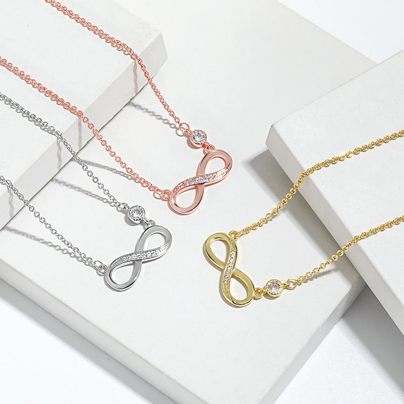 8 Characters Love Infinite Necklace, High-End Simplicity Mobius Infinite Symbol Necklace