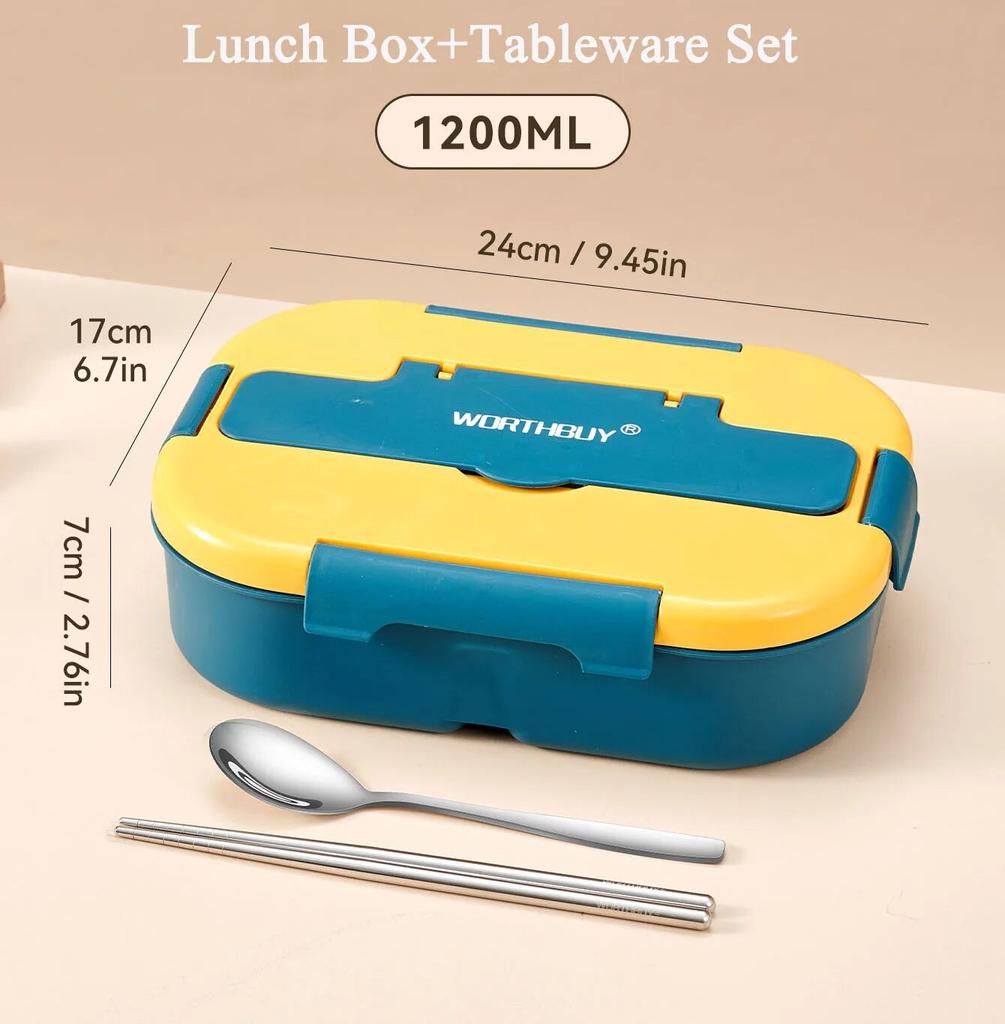 Портативный ланч-бокс Bento с отделением для микроволновой печи, пластиковый контейнер для обеда для школьников, рабочий герметичный контейнер для еды