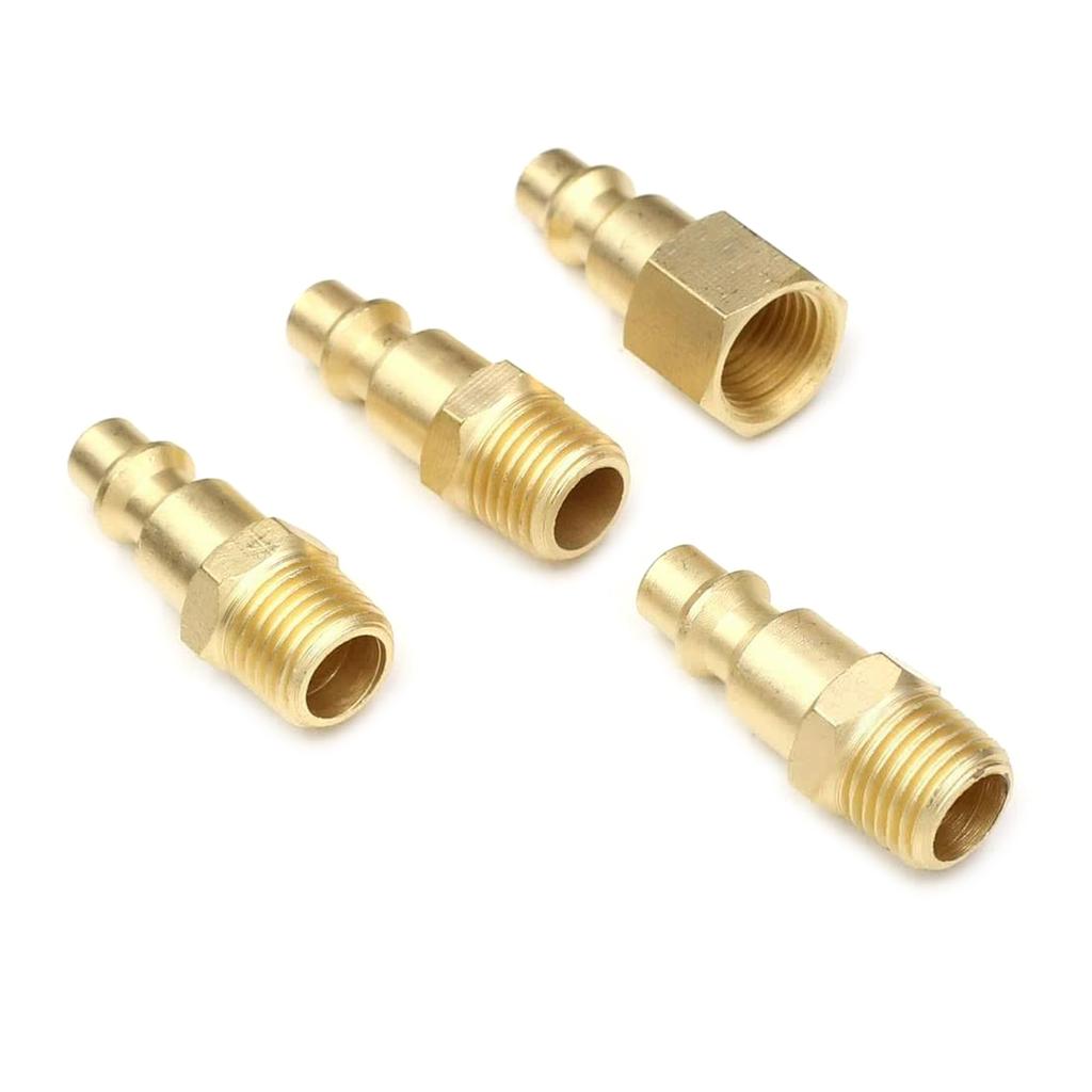 5pcs/set Air Fittings Air Coupler and Plug Kit Solid Brass Quick Connector Set Industrial 1/4" NPT Air Tool Fittings Set