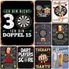 Metal Tin Signs Darts Player Wall Decoration Plaque Vintage Art Poster Iron Painting for Man Cave Home Cafe Game Room Club Bar