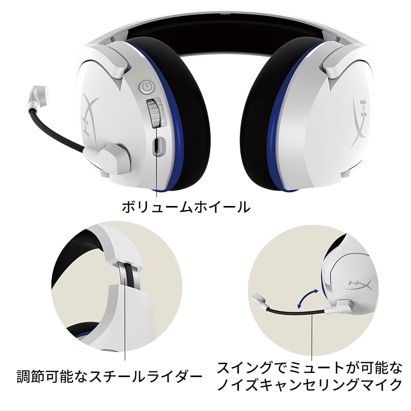 Беспроводная игровая гарнитура HyperX Cloud Stinger Core, совместима с PS5/PS4/ПК, белая, гарантия 2 года, HHSS1C-KB-WT/G 4P5J1AA