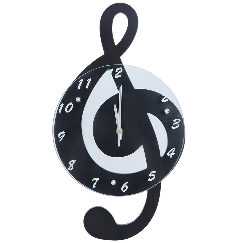 Innovative Musical Note Electronic Wall Clock Fashionable Silent Quartz Clock for Children Room
