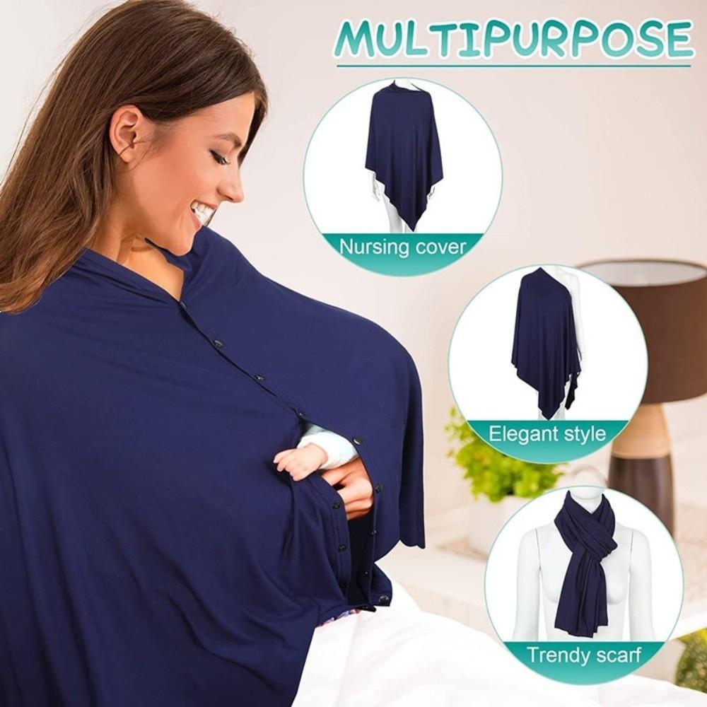 Comfortable Nursing Scarf Button Breastfeeding Blanket Practical Mother's Nursing Towel Baby Wrap