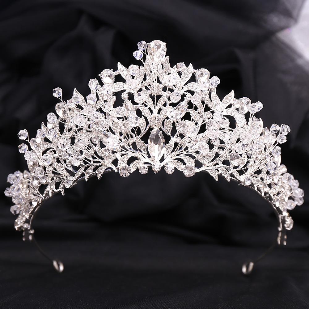 Elegant Multicolor Alloy String Handmade Crystal Wedding Tiara Bridal Crown