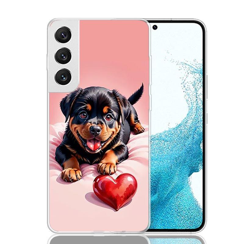 Милый Щенок Сердце Собаки Чехол для Телефона Для Samsung Galaxy S26 S25 Edge S24 S23 FE S22 Ultra S21 Plus S20 + Fundas Cover Coque Galaxy